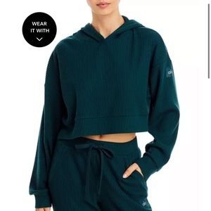ALO Muse Rib Knit Hooded Sweatshirt